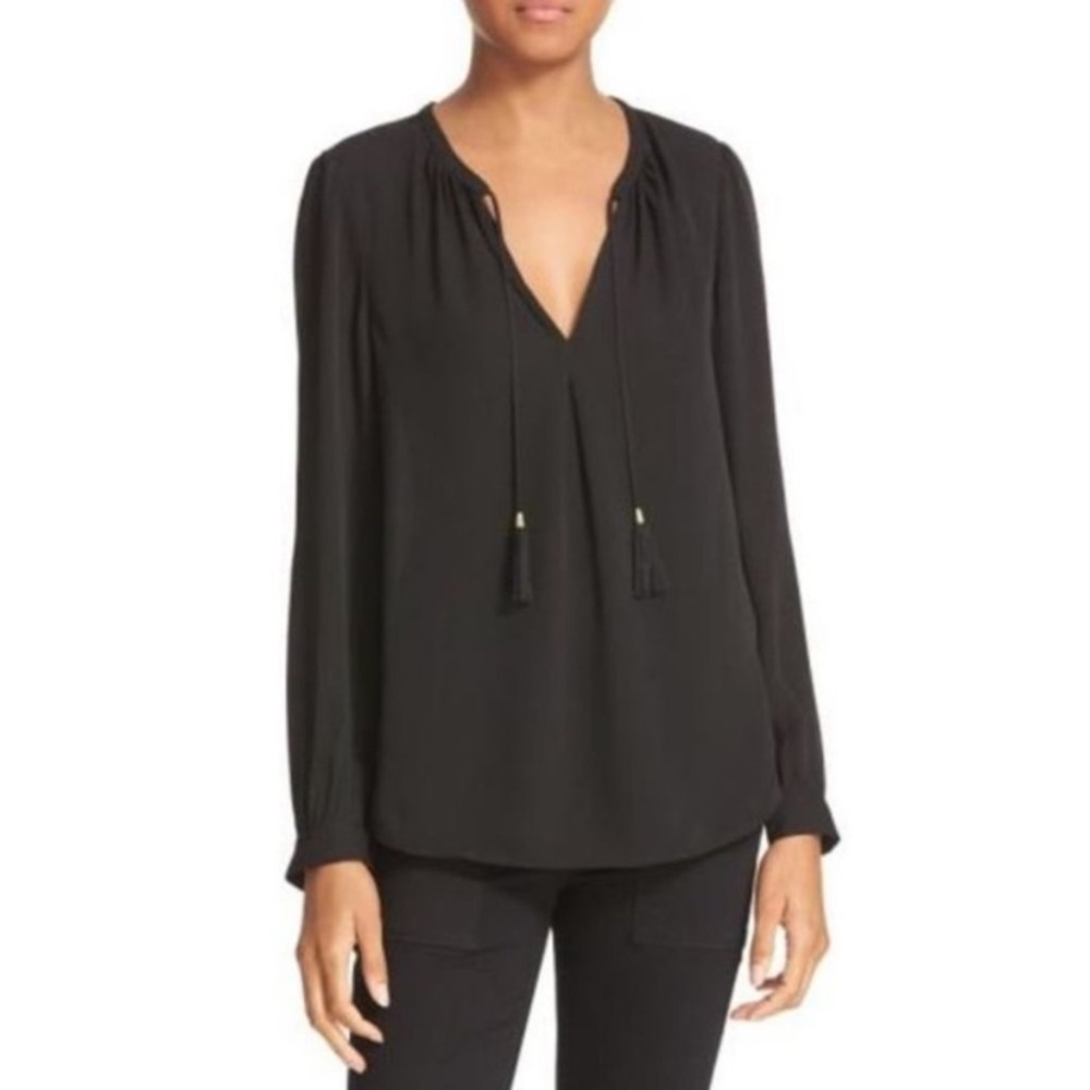 Joie black Callie silk blouse
